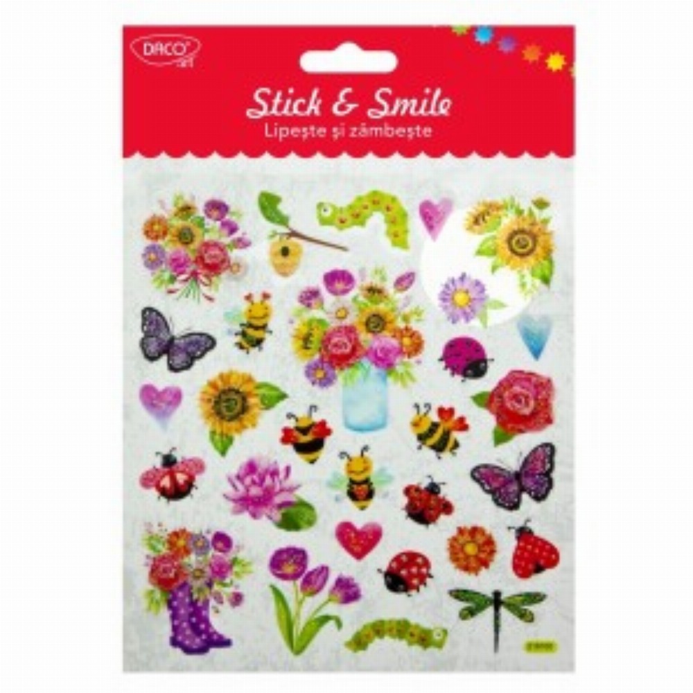 Abtibild Gradina Cu Flori Lipeste Si Zambeste 3 Buc