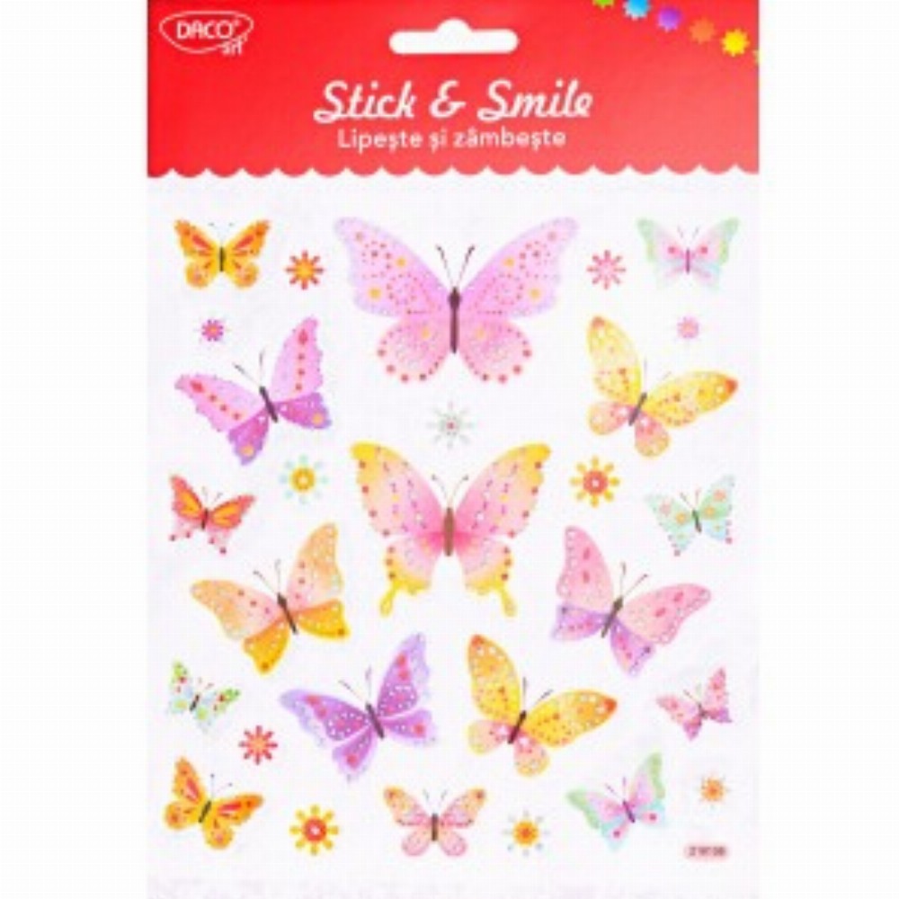 Abtibild Fluturi Roz Lipeste Si Zambeste 3 Buc