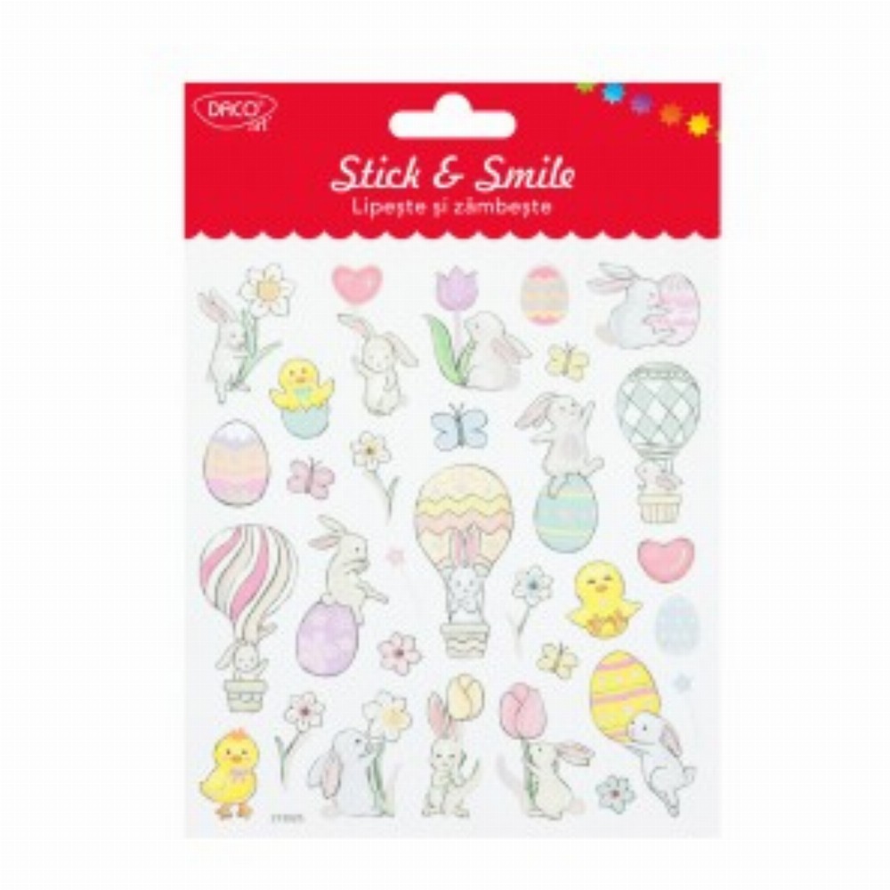 Abtibild Iepuri Pastel Lipeste Si Zambeste 3 Buc