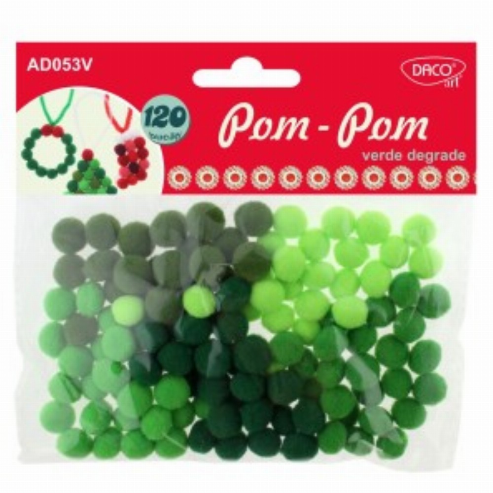 Accesorii Craft Ad053 Verde Pom Pom Degrade 3 Buc