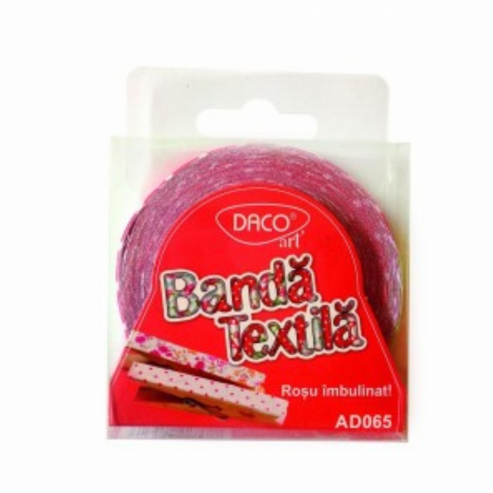 Accesorii Craft Banda Textila Rosu Imbulinat 5 Buc