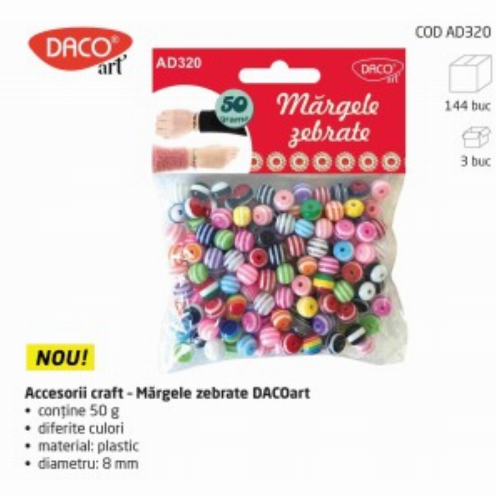 Accesorii Craft Margele Zebrate 3 Buc