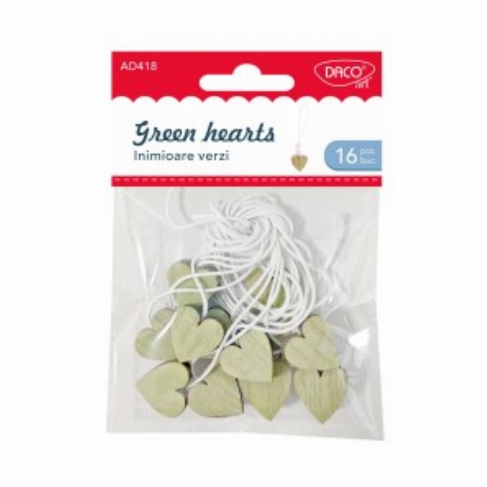 Accesorii Craft Inimioare Verzi 3 Buc