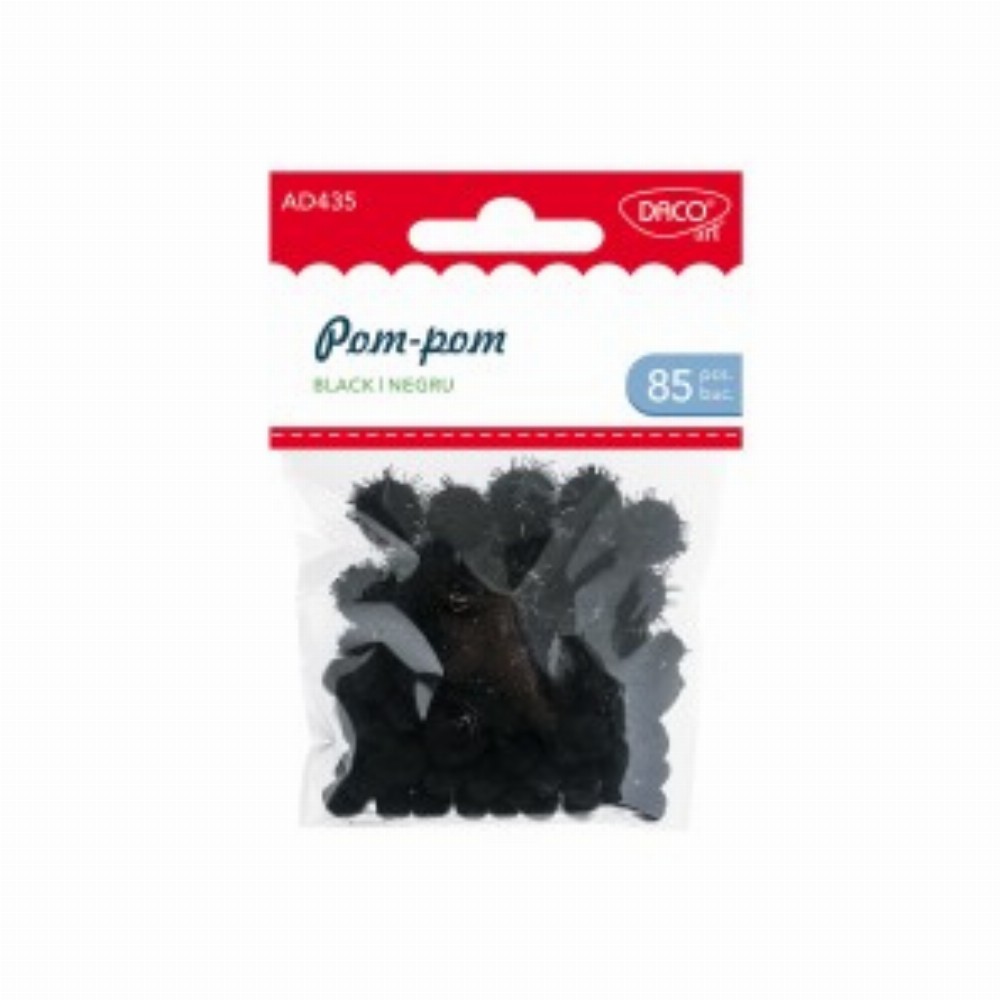 Accesorii Craft Pom Pom Negru 3 Buc