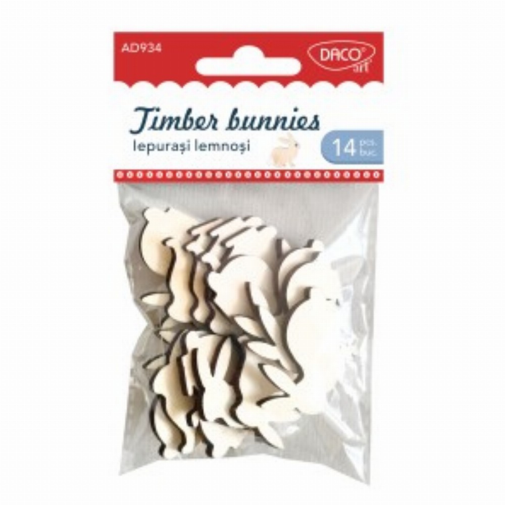Accesorii Craft Iepurasi Lemnosi 3 Buc