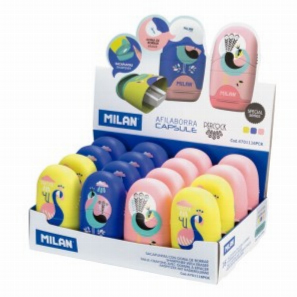 Ascutitoare Cu Radiera Peacock 16 Buc