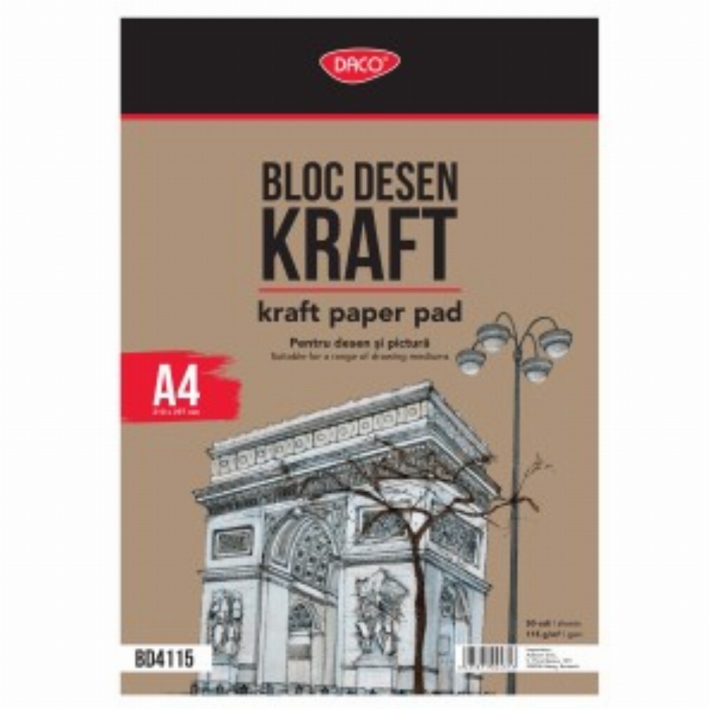 Bloc A4 Hartie Craft 115g 50 File