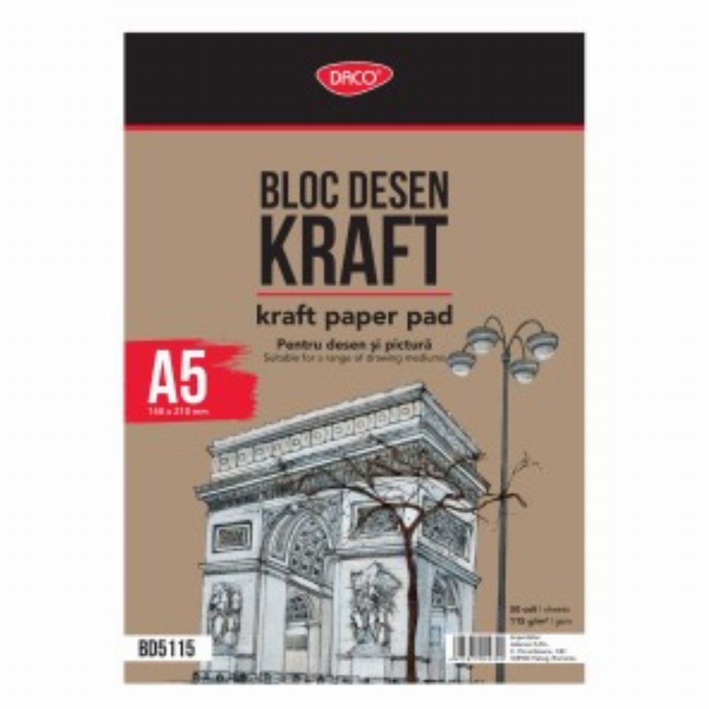 Bloc A5 Hartie Craft 115g 50 File
