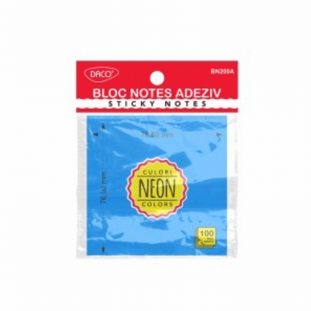 Bloc Notes Adeziv 76x76 Albastru Neon
