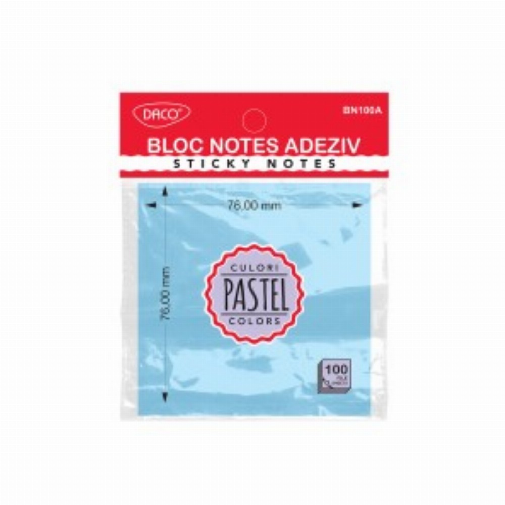Bloc Notes Adeziv 76x76 Albastru Pastel