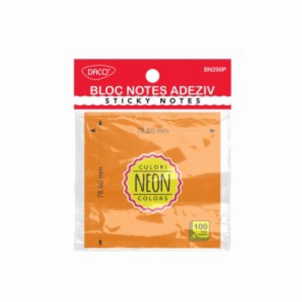 Bloc Notes Adeziv 76x76 Portocaliu Neon