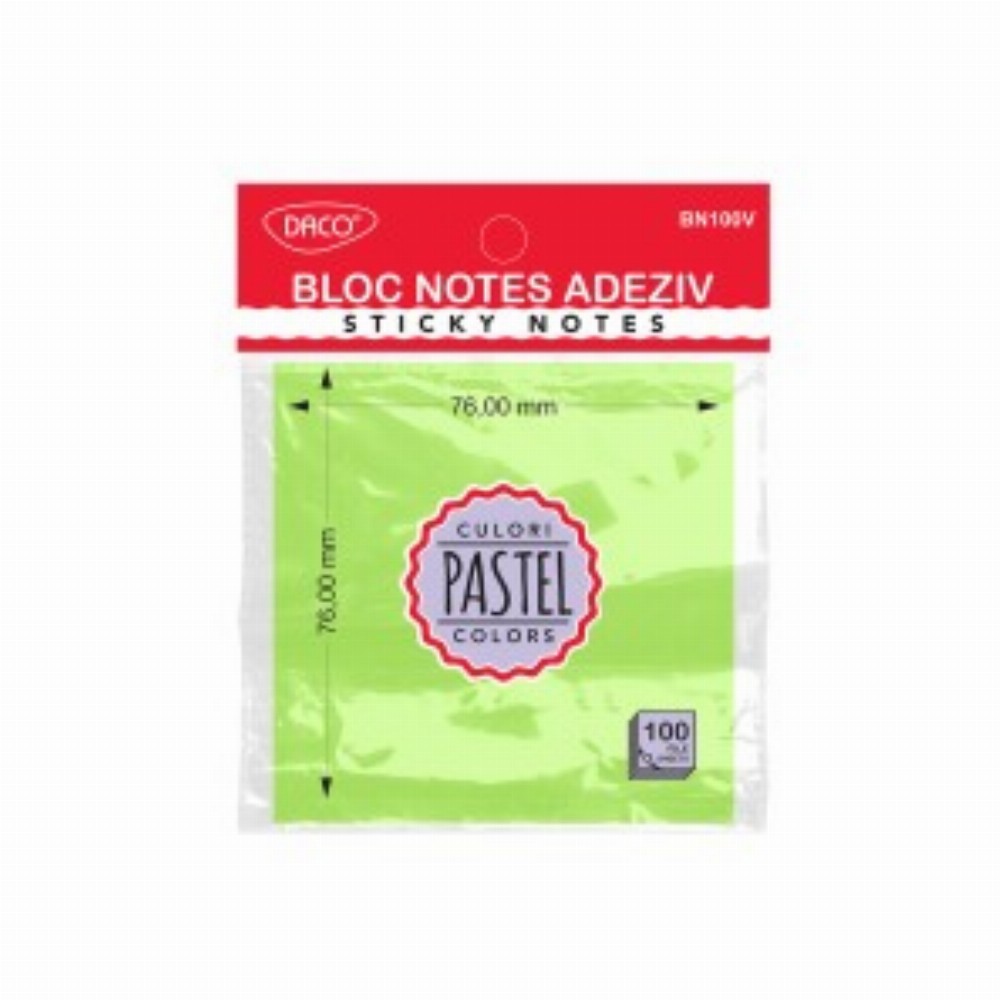Bloc Notes Adeziv 76x76 Verde Pastel