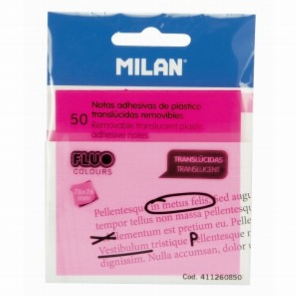 Bloc Notes Adeziv Plastic 76x76 Roz