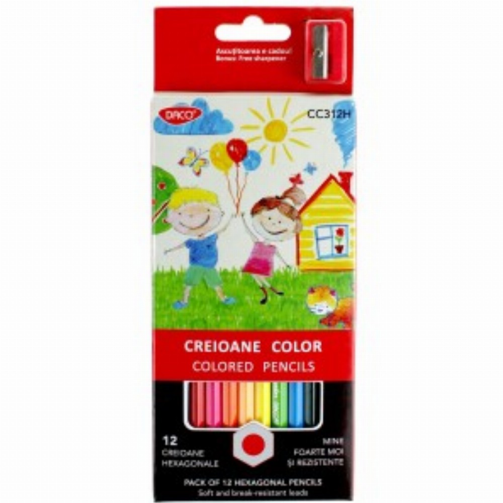 Creion Color 12 Culori Hexagonal 12 Buc