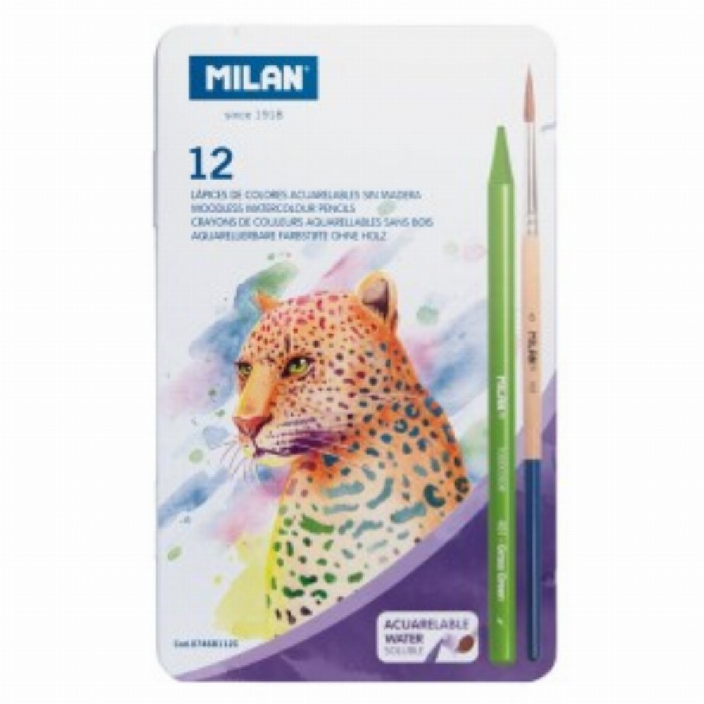 Creion Grafit Color Solubil Cutie Metalica 12 Buc