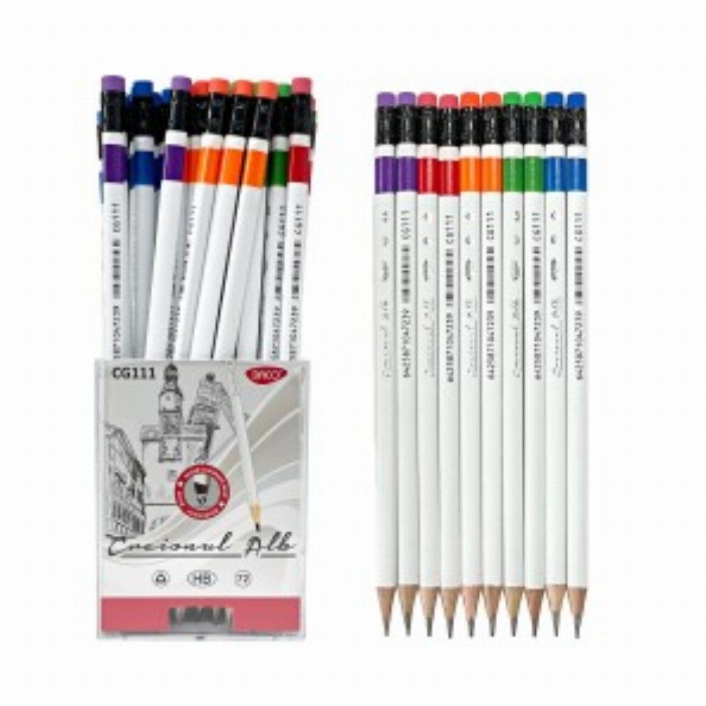 Creion Negru Cu Radiera Creionul Alb