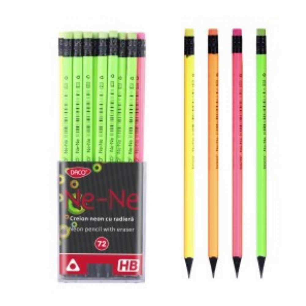 Creion Negru Cu Radiera Ne Ne 72 Buc