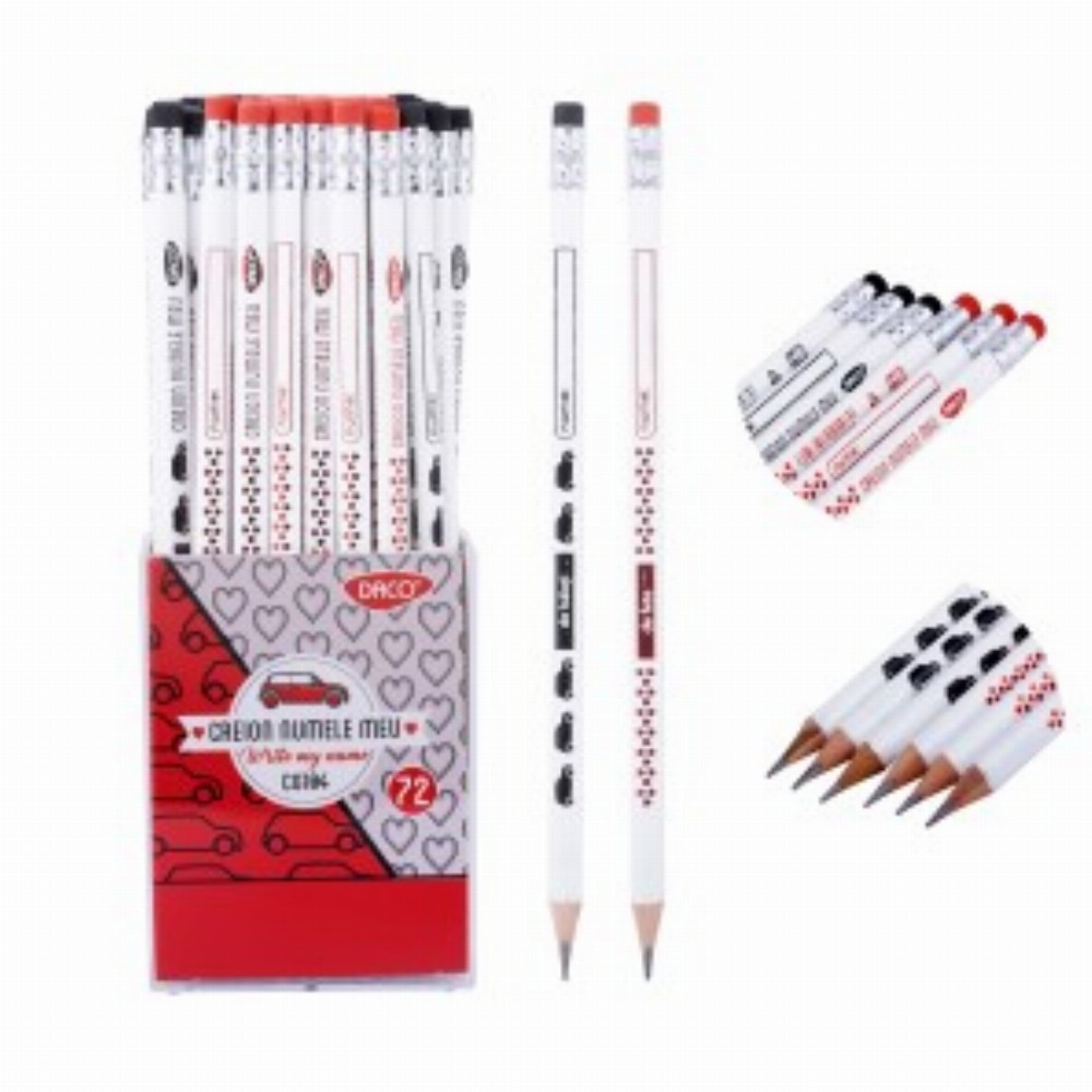 Creion Negru Cu Radiera Numele Meu 72 Buc