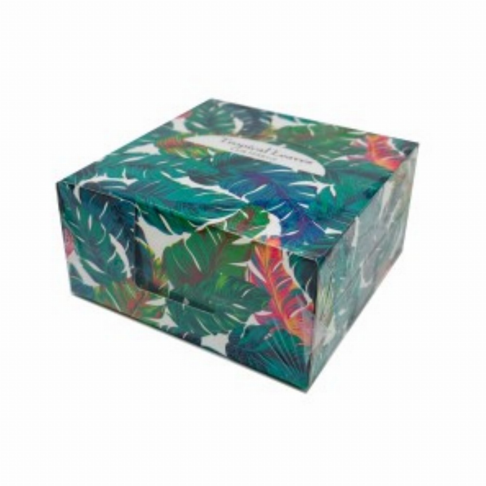 Cub Hartie Alb Cu Suport Carton Tropical Leaves