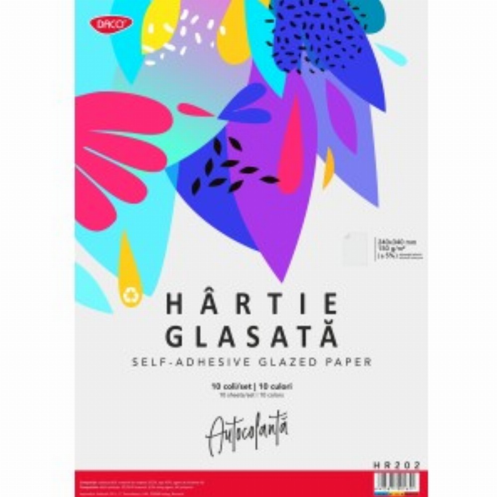 Hartie Glasata Autocolanta 24x34cm 10 File Set 20 Buc