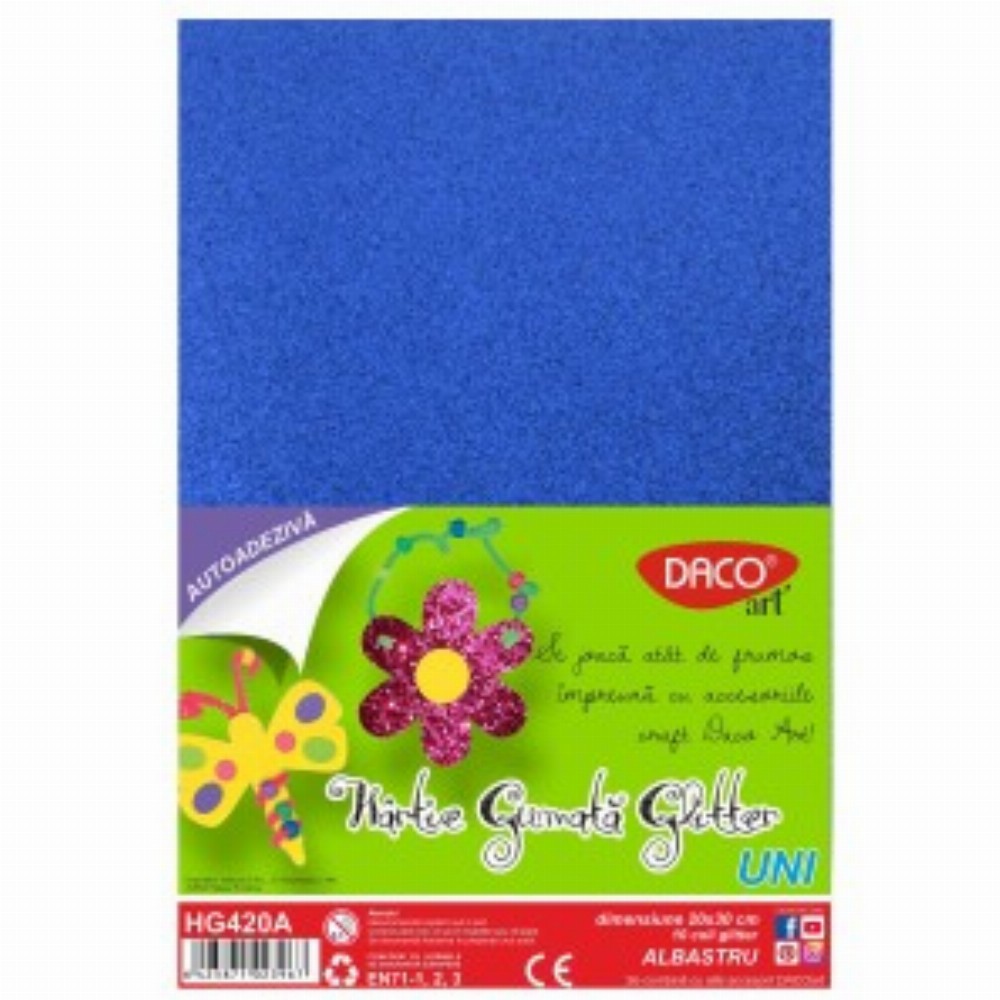 Hartie Gumata Aa Glitter 20x30cm 10coli