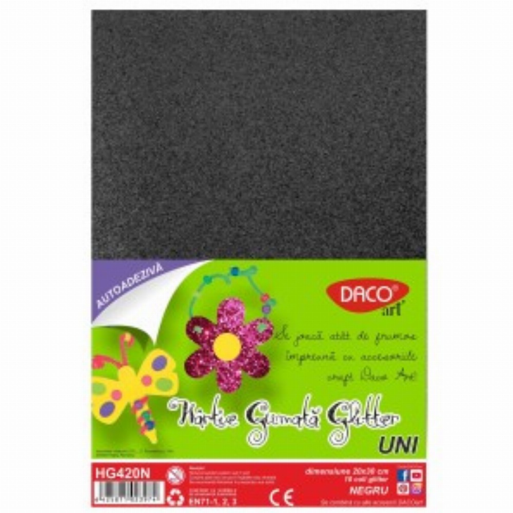 Hartie Gumata Aa Glitter 20x30cm 10coli