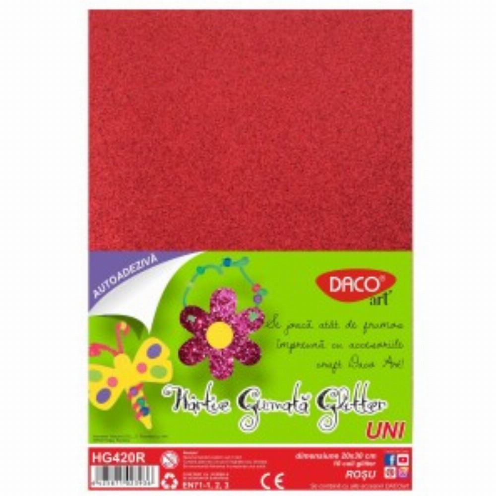 Hartie Gumata Aa Glitter 20x30cm 10 Coli