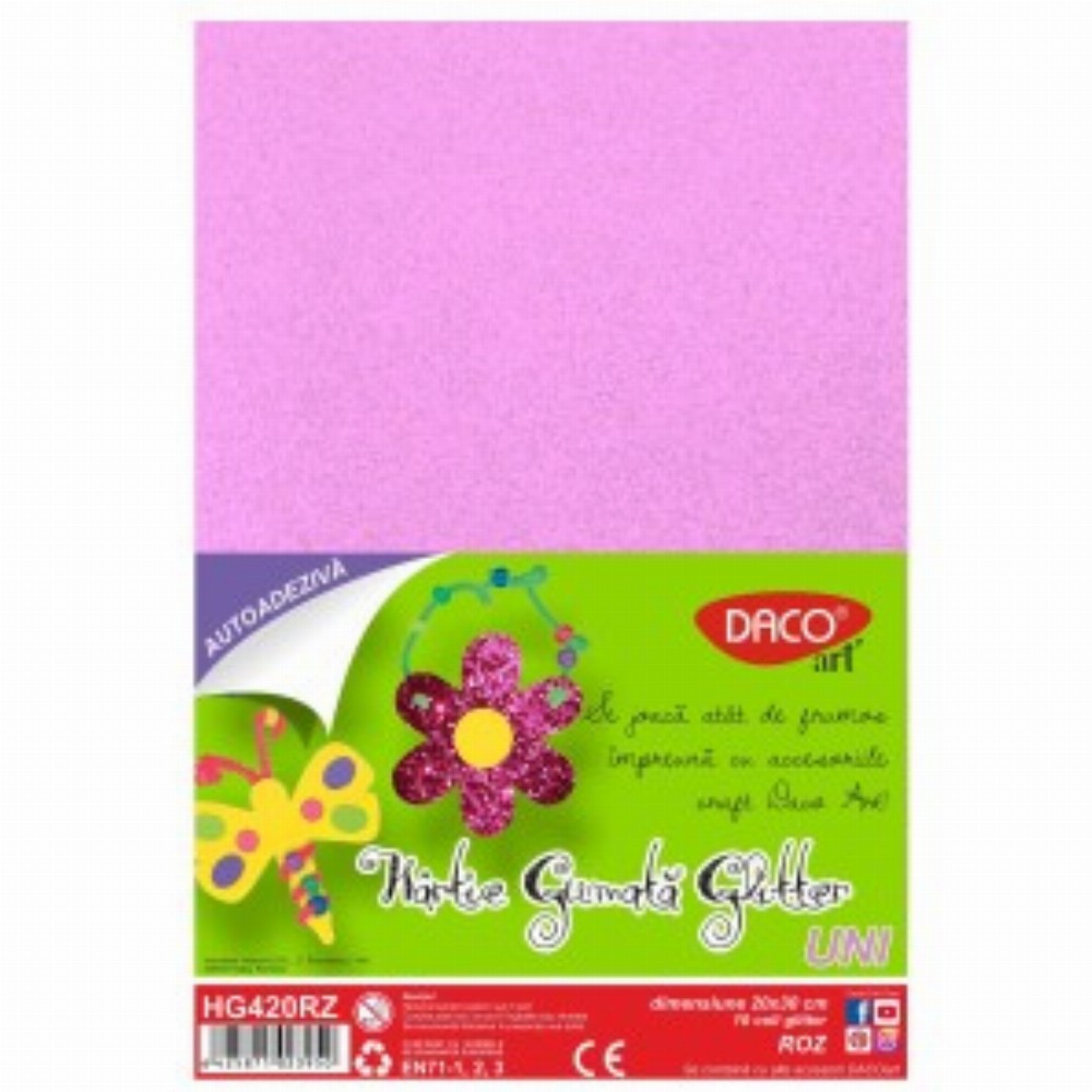 Hartie Gumata Aa Glitter 20x30cm 10coli
