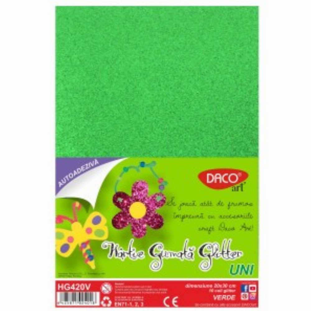 Hartie Gumata Aa Glitter 20x30cm 10coli