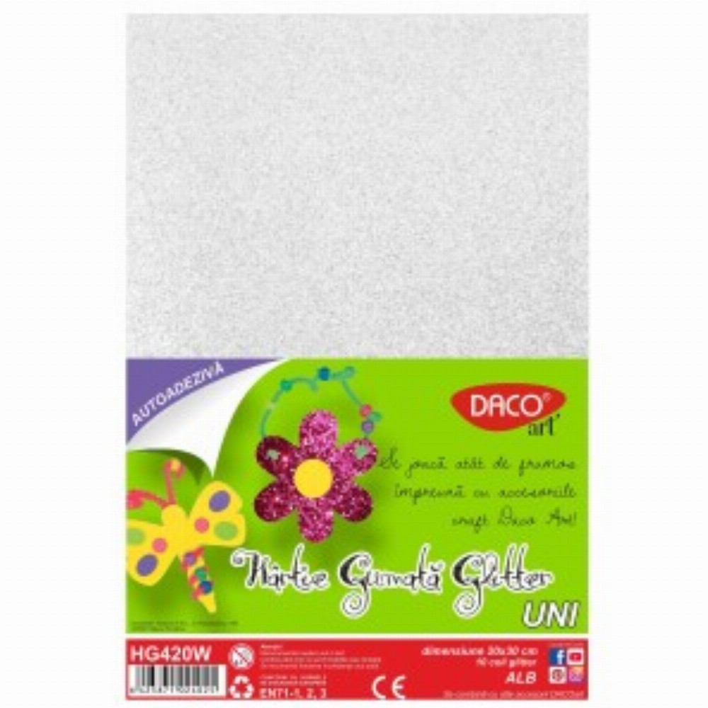 Hartie Gumata Aa Glitter 20x30cm 10coli