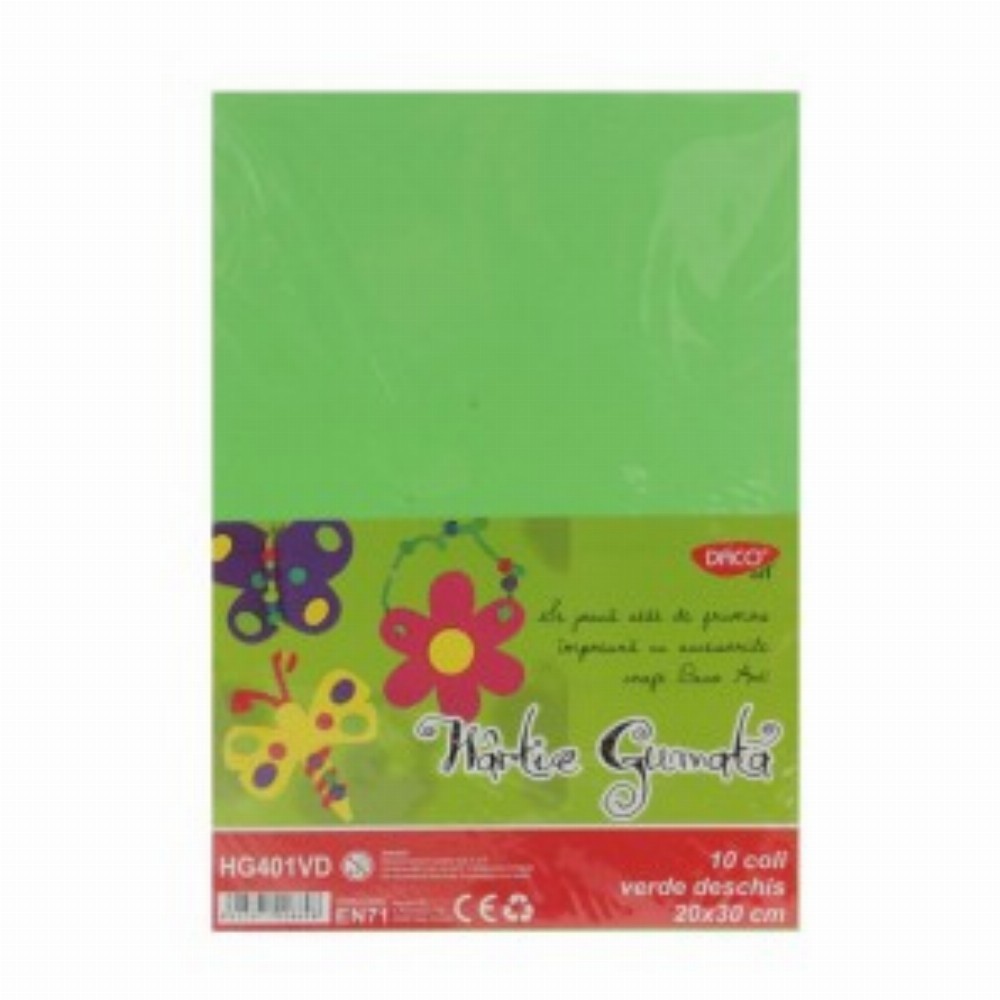 Hartie Gumata 20x30 Cm 10coli Verde Deschis