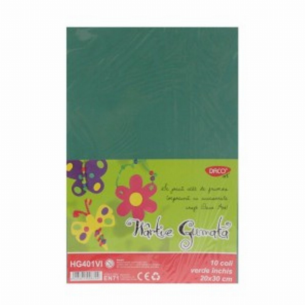 Hartie Gumata 20x30 Cm 10coli Verde Inchis