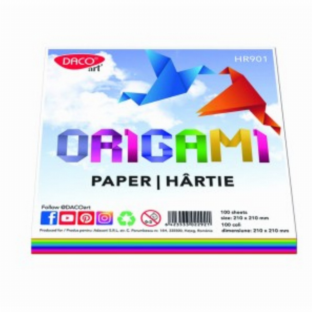Hartie Origami 21x21cm 100 Set