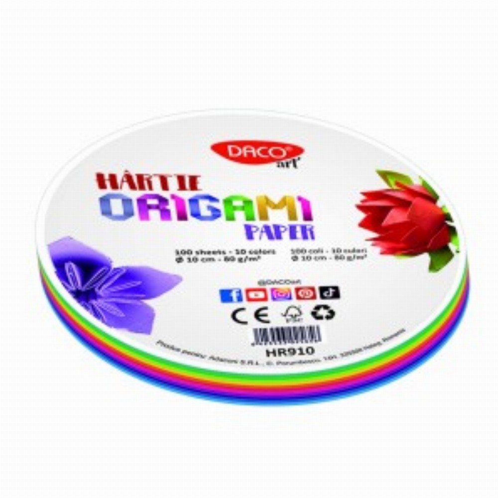 Hartie Origami Rotunda 10cm 100 Set