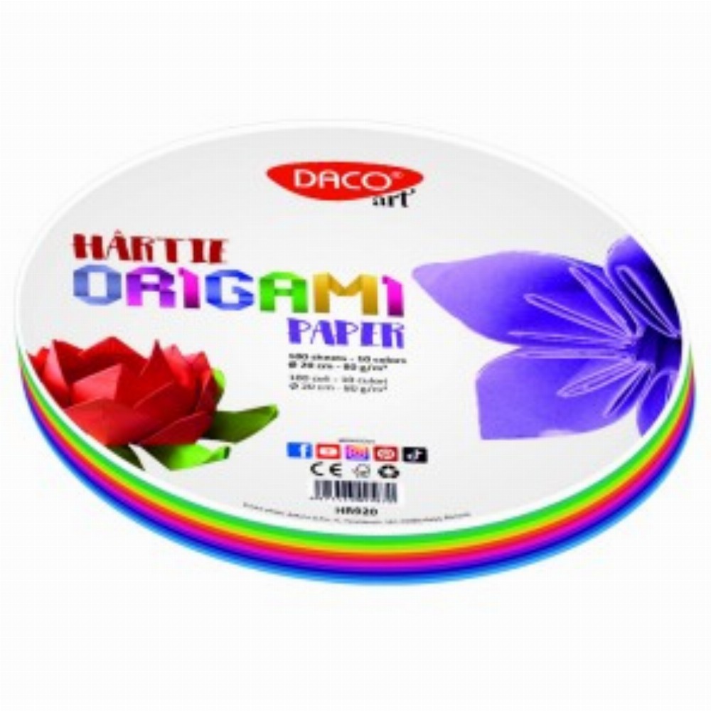 Hartie Origami Rotunda 20cm 100 Set