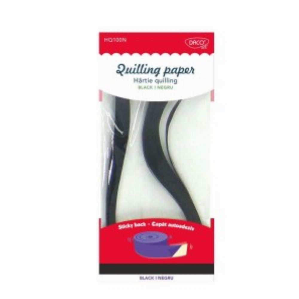 Hartie Quilling Aa Negru 42.5x0.5cm 100 Set