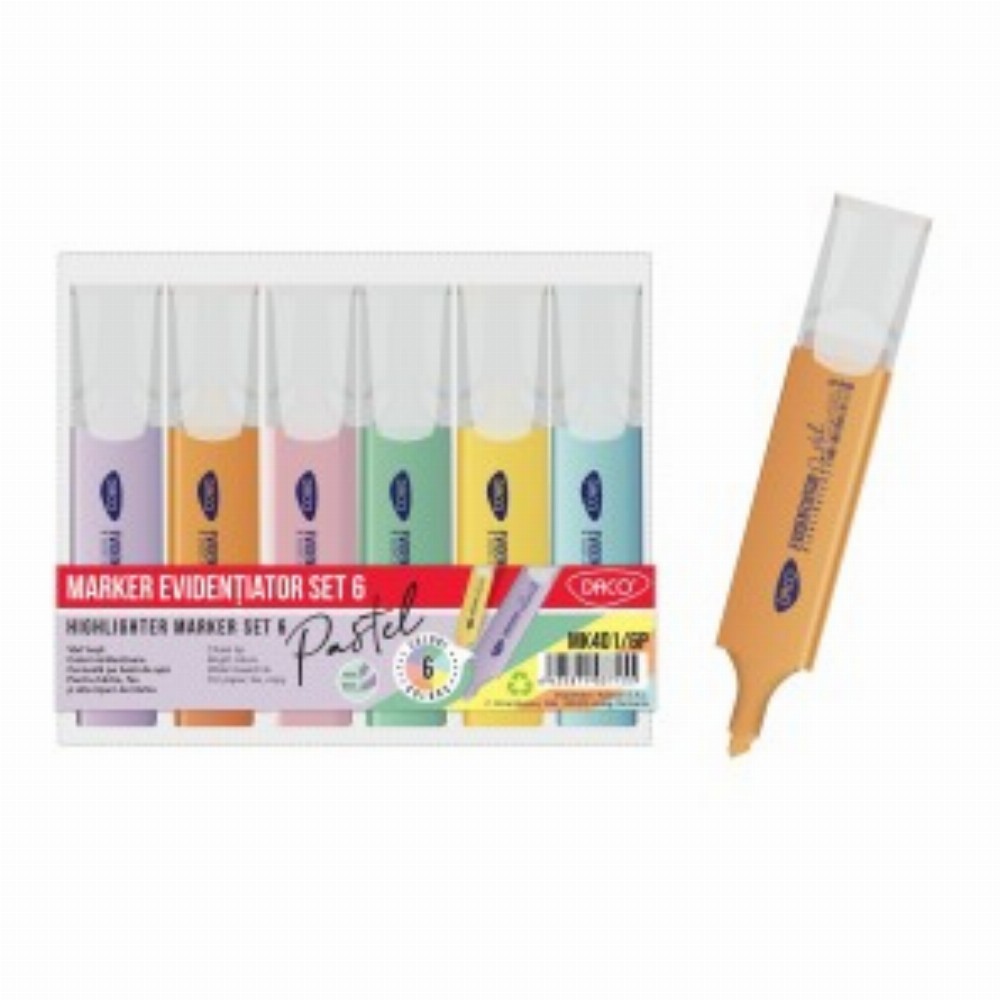 Marker Evidentiator Pastel Set 6 6 Buc