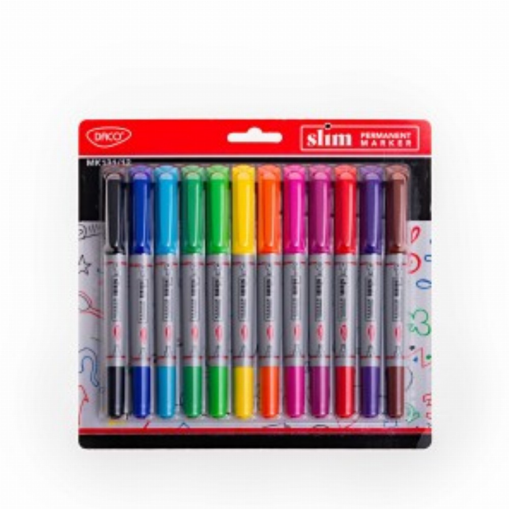 Marker Permanent Slim Set 12 12 Buc