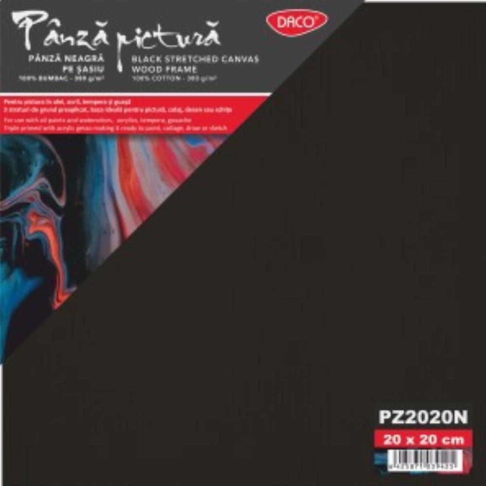 Panza Pictura Neagra Pe Sasiu 20x20cm