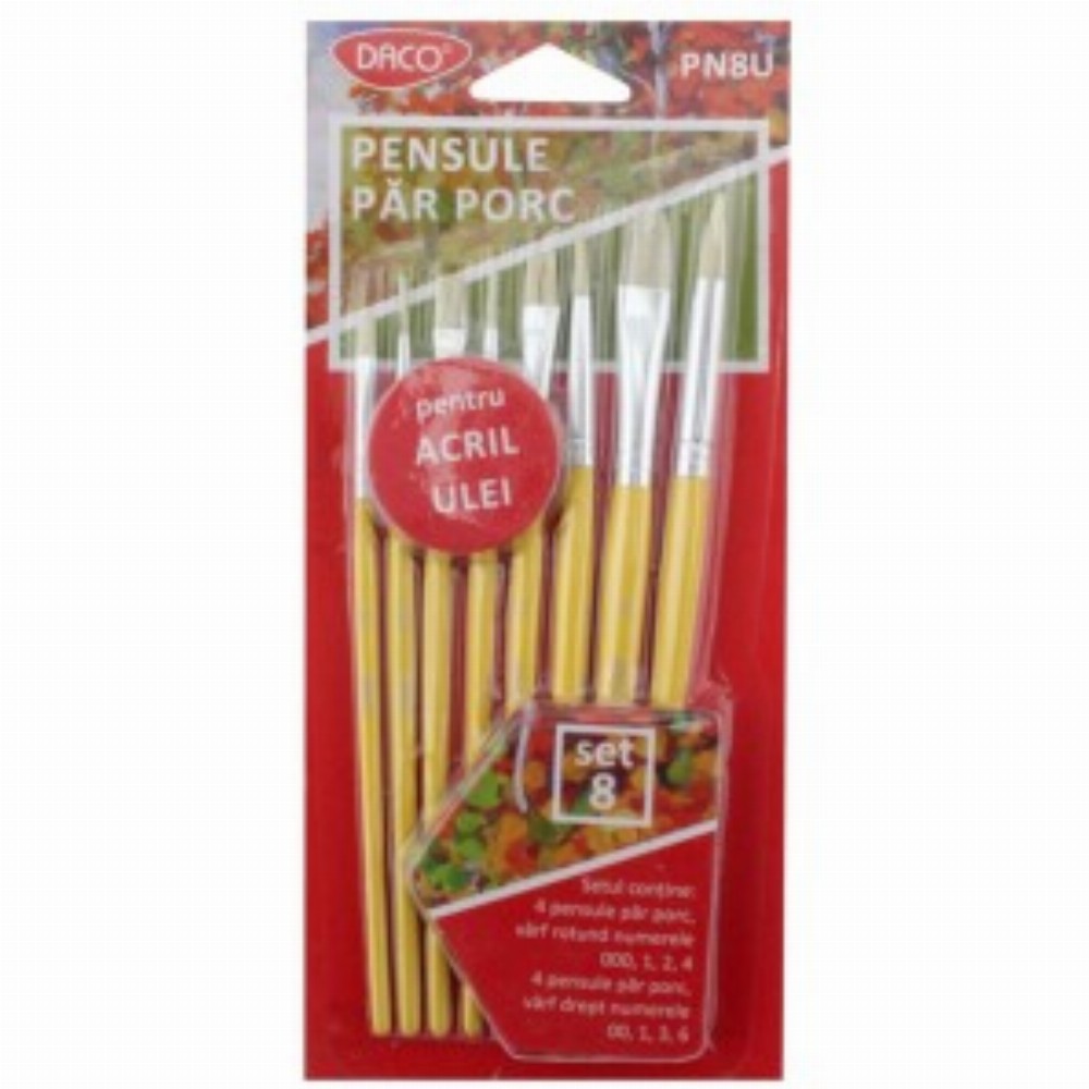 Pensule Set 8 Par Porc 12 Buc