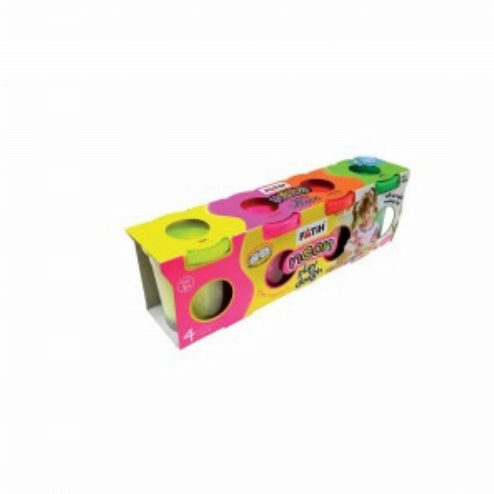 Plastilina Usoara Modeling Dough Neon 4x130g Fatih