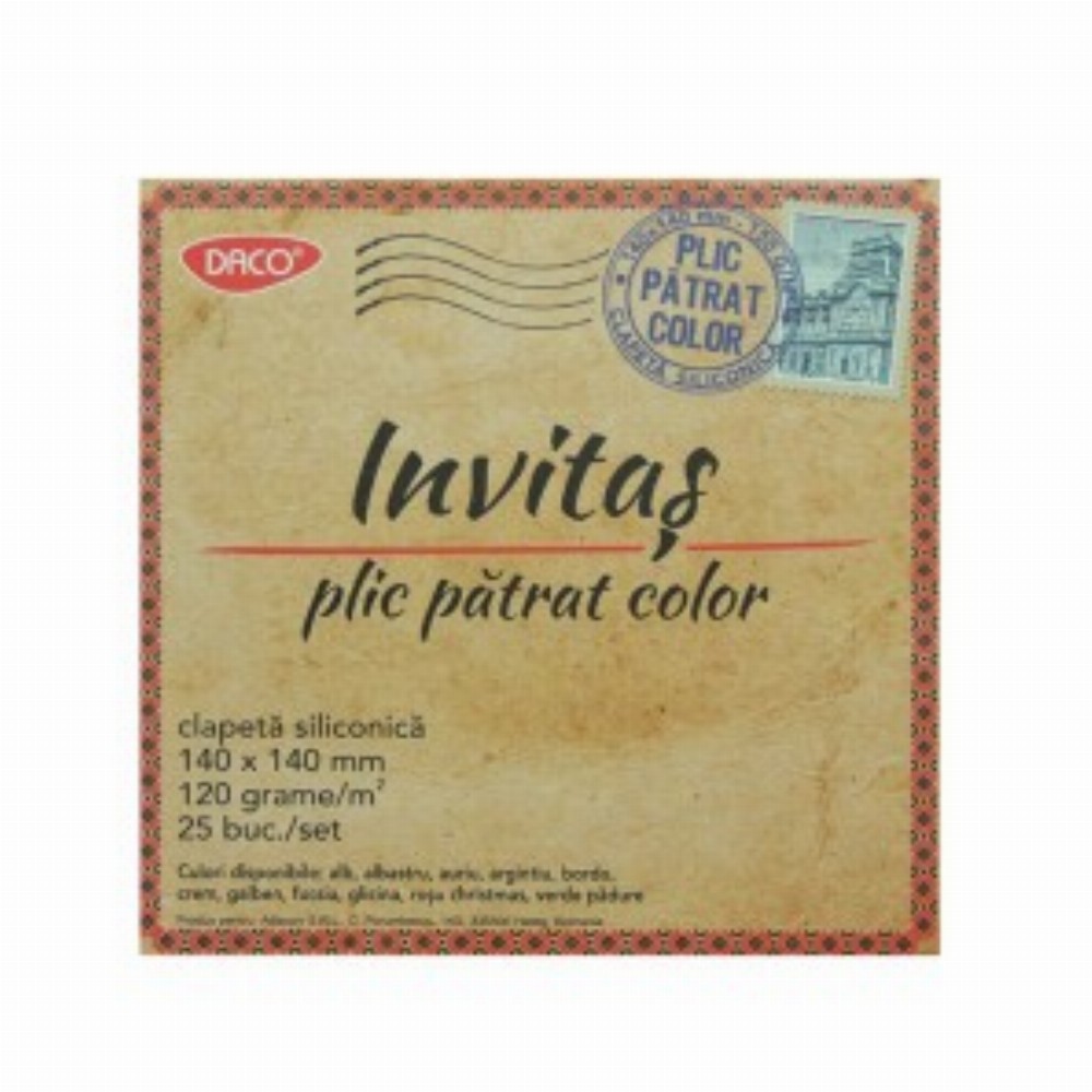 Plic 14x14 Cm Patrat Color Siliconic 25 Buc