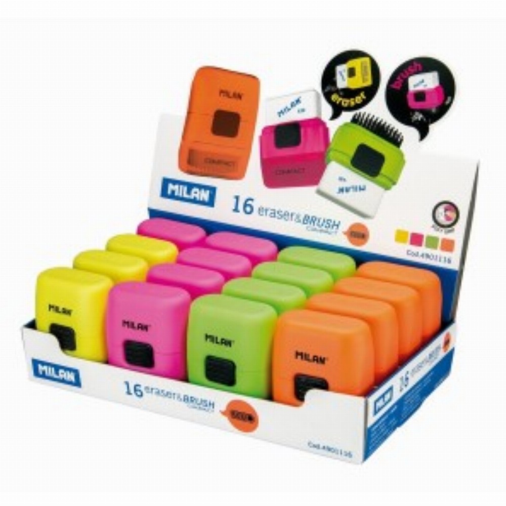 Radiera Cu Perie Compact Fluo 16 Buc