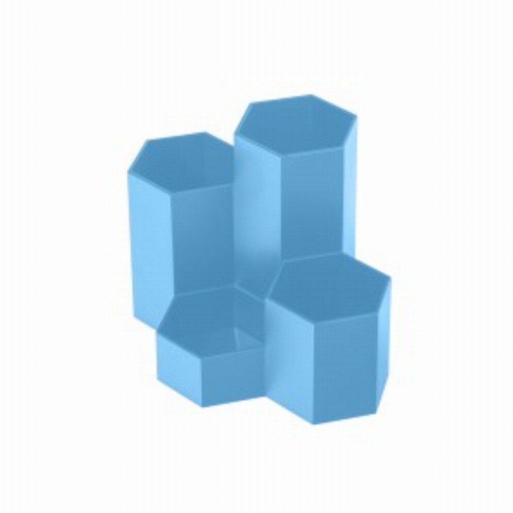 Suport Birou 4 Compartimente Plastic Albastru