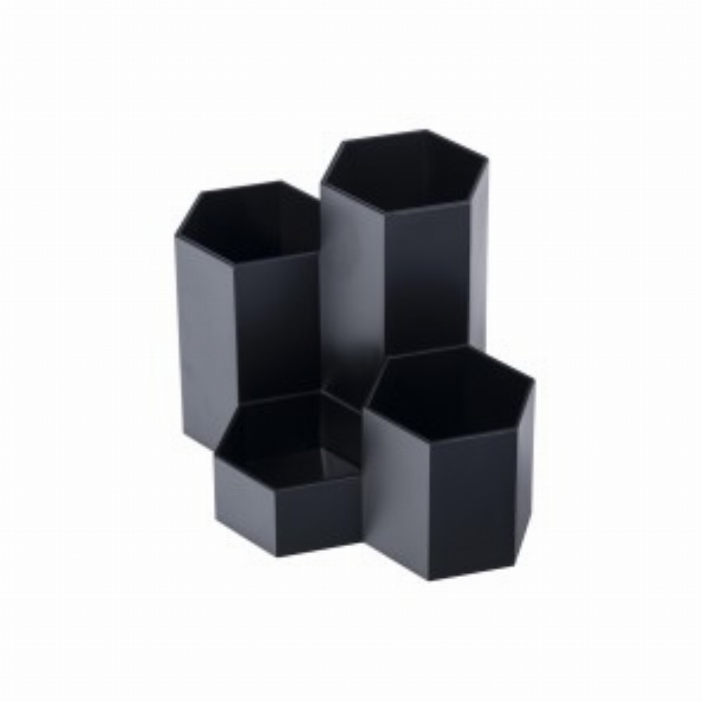 Suport Birou 4 Compartimente Plastic Negru